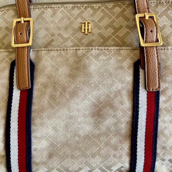 NWOT Tommy Hilfiger Signature Logo Satchel Tote Bag - Picture 2 of 8